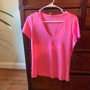 Lilly Pulitzer Michele Pink V Neck Short Sleeve M